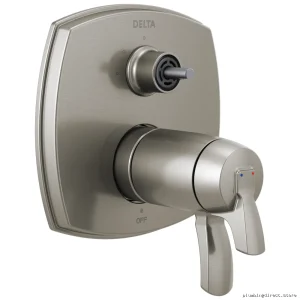 Delta 3-Function Stainless Steel Thermostatic Diverter Trim - Integrated Handle-Free Shower Design T27T876-SSLHP