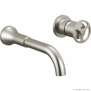 Delta Stainless Steel Wall Mount Bathroom Faucet - Trinsic Single Handle Design