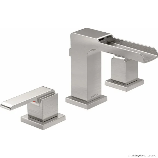 Delta Stainless Steel Widespread Bathroom Faucet with Channel Spout