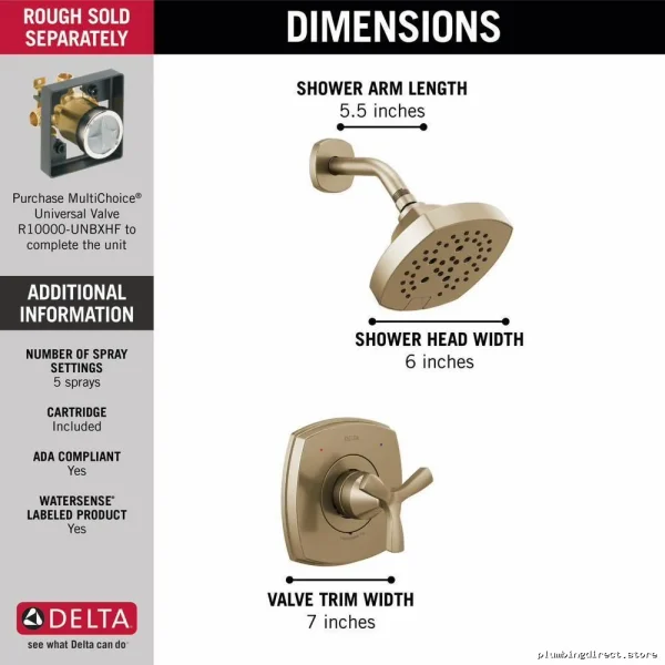 Delta Stryke 14 Champagne Bronze Shower Trim Kit T142766-CZ - Image 2