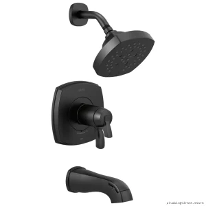 Delta Stryke 17 Matte Black Thermostatic Tub & Shower Faucet Trim Set T17T476-BL