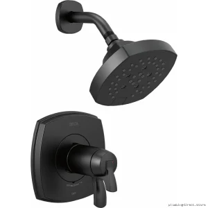 Delta Stryke 17 Series Matte Black Thermostatic Shower Valve Trim T17T276-BL