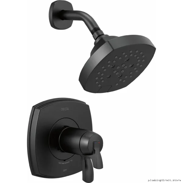 Delta Stryke 17 Series Matte Black Thermostatic Shower Valve Trim T17T276-BL