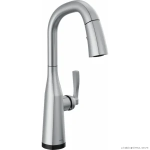Delta Stryke Arctic Stainless Touch Bar Prep Faucet with Pulldown Spray 9976T-AR-PR