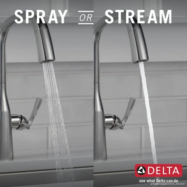 Delta Stryke Arctic Stainless Pull Down Kitchen Faucet with Spray - Image 3