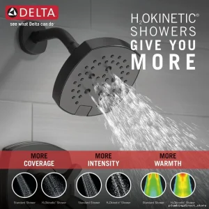 Delta Stryke Contemporary Shower Trim - Premium Matte Black