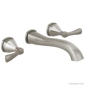 Delta Stryke Low-Profile Stainless Steel Wall Mount Bathroom Faucet Trim
