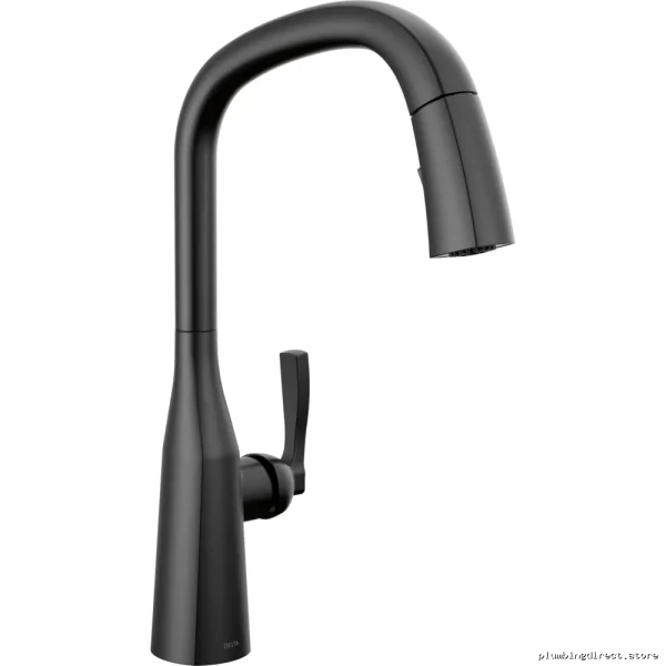 Delta Stryke Matte Black Kitchen Faucet with Pulldown Spray - Model 9176-BL-DST - Image 4