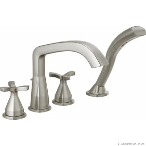 Delta Stryke Hand Shower Stainless Steel Roman Tub Faucet