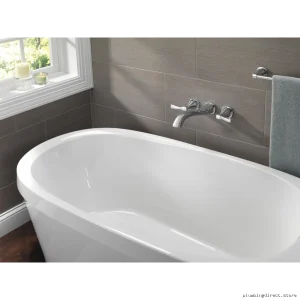 Delta Stryke Stainless Steel Wall Mount Tub Faucet Trim T57766-SSWL