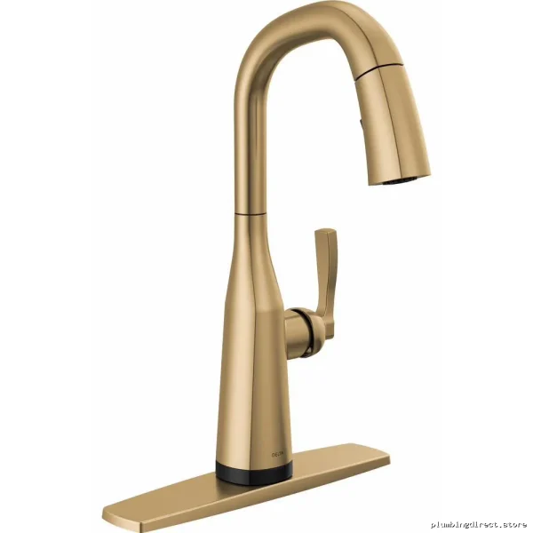 Delta Stryke Touch Kitchen Faucet with Pulldown Spray Head - Lumicoat Champagne Bronze Finish 9976T - Image 2
