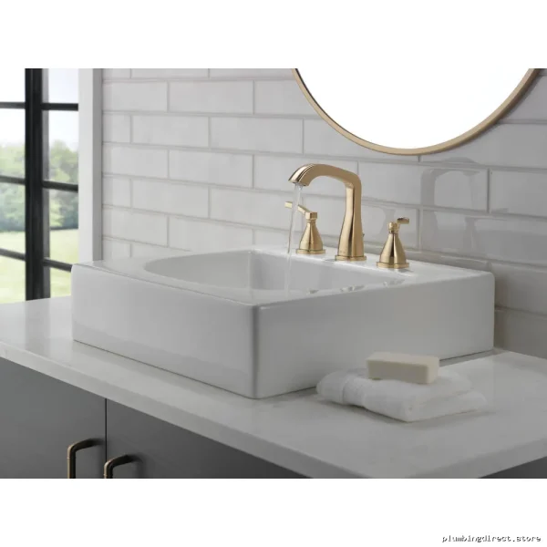 Delta Stryke Widespread Bathroom Faucet in Champagne Bronze Finish - Image 2