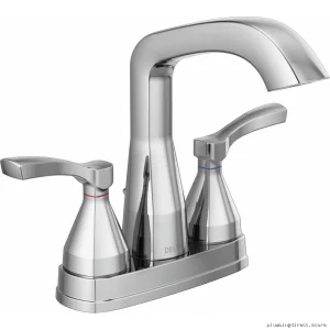 Delta Stryke Chrome Centerset Bathroom Faucet - Modern High-Flow Design 25776-MPU-DST