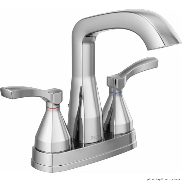 Delta Stryke Chrome Centerset Bathroom Faucet - Modern High-Flow Design 25776-MPU-DST