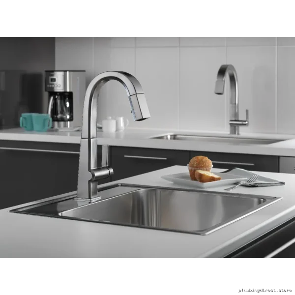 Delta Swivel Pull-Down Bar Faucet - Arctic Stainless Steel - Image 3