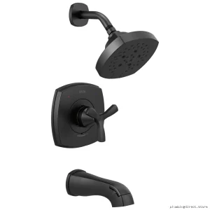Delta Matte Black Stryke 14 Tub and Shower Trim Kit T144766-BL
