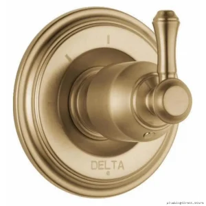 Delta T11897-CZLHP 3-Setting Diverter Trim - Champagne Bronze Minimalist Handle Design