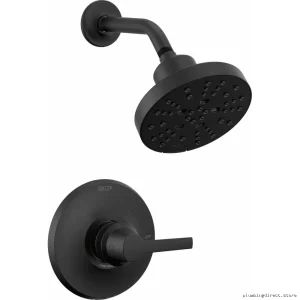 Delta H2Okinetic Shower Trim Kit T14272-BL Matte Black - Modern Upgrade for Galeon Monitor 14 Series