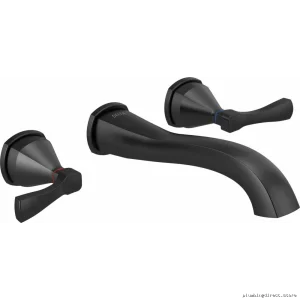 Delta T3576LF-BLWL Replacement Wall Mount Faucet Trim Kit - Modern Matte Black Finish