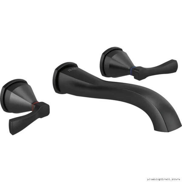 Delta T3576LF-BLWL Replacement Wall Mount Faucet Trim Kit - Modern Matte Black Finish