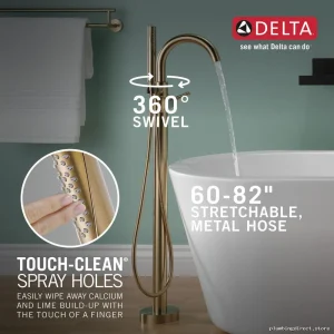 Delta Trinsic Champagne Bronze Floor-Mounted Freestanding Tub Faucet Trim T4759-CZFL