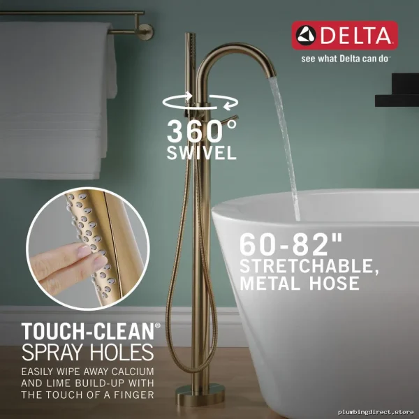 Delta Trinsic Champagne Bronze Floor-Mounted Freestanding Tub Faucet Trim T4759-CZFL