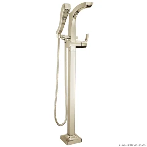 Delta T4752-PNFL Tesla Freestanding Tub Filler - Polished Nickel Floor Mount