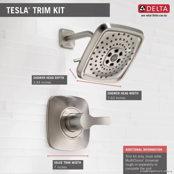Delta Tesla Monitor Water-Efficient Stainless Shower Trim - Image 5