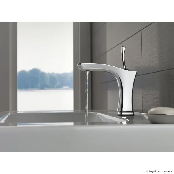 Delta Tesla Touch Chrome Single Hole Bathroom Sink Faucet - Image 2
