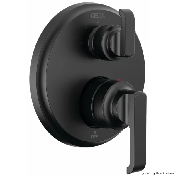 Delta Tetra Monitor 14 Valve Trim - 3-Setting Diverter, Matte Black Finish T24889-BL - Image 2
