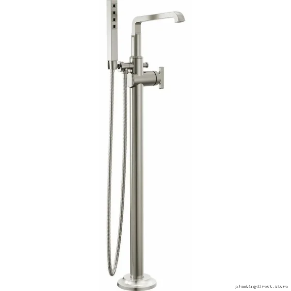 Tetra Floor-Mounted Tub Filler Trim Handles Not Included - Lumicoat Stainless Steel Delta Finish T4789 - Image 3