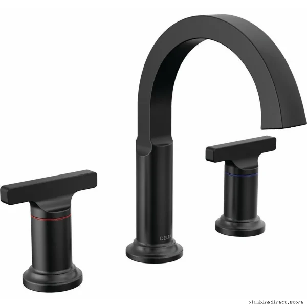 Delta Tetra Matte Black Widespread Bathroom Faucet - Image 2