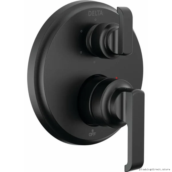 Delta Tetra Monitor 14 Series 6-Setting Diverter Valve Trim - Matte Black Faucet Trim
