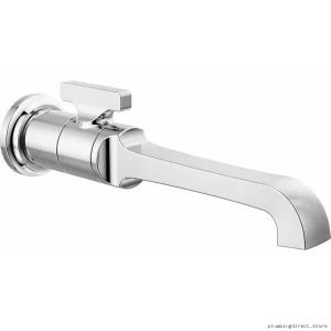 Delta Tetra Single Hole Wall Mount Bathroom Faucet Trim - Lumicoat Chrome Finish T3589LF-PR-WL