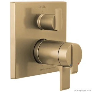 Thermostatic Valve Trim - TempAssure 17T Series T27T867-CZ with 3-Position Diverter in Champagne Bronze Finish by Delta