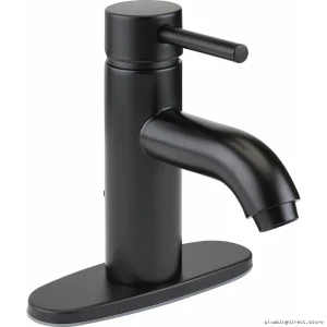 Delta Tommy Curved Spout Single Hole Matte Black Bathroom Faucet