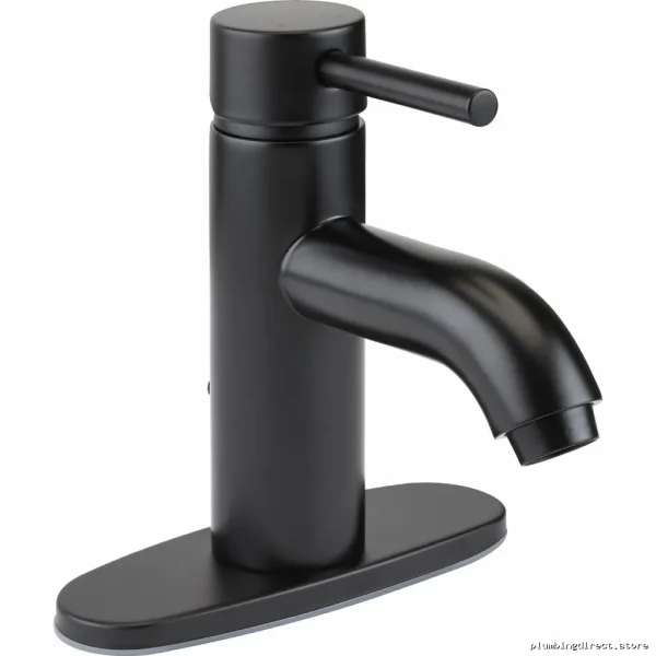 Delta Tommy Curved Spout Single Hole Matte Black Bathroom Faucet