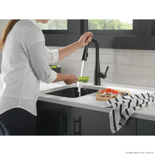 Essa Touch Bar Faucet w/ Pulldown Spray - Sleek Matte Black 9913T Delta - Image 2