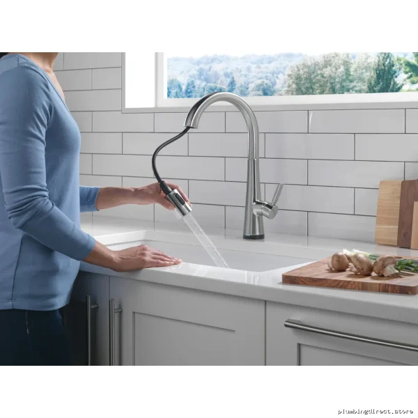 Delta Touch-Control Kitchen Faucet w/ Pull-Down Spray & Arctic Stainless - Image 2