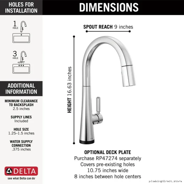 Delta Touch Control Pull Down Kitchen Faucet With Polished Chrome - Image 3