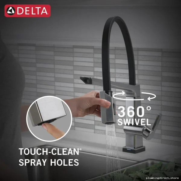 Delta Pivotal Touch Kitchen Faucet – Pulldown Hose Spray in Arctic Stainless Steel