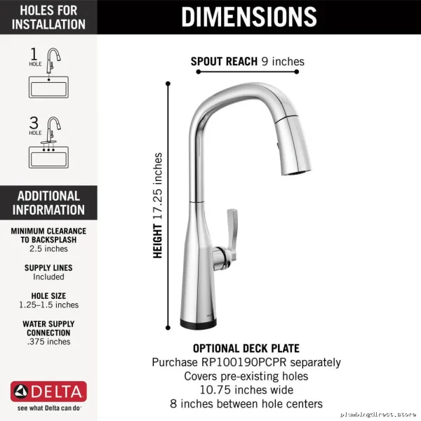 Delta Touch2O Kitchen Faucet with Pulldown Spray - Chrome - Image 2