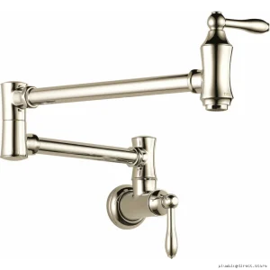 delta traditional kitchen polished nickel pot fillers