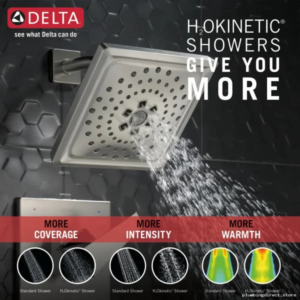 Delta Trillian 14 Series H2Okinetic Shower Trim - Stainless Steel Lumicoat Finish - Image 3