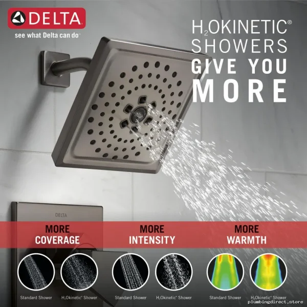 Delta Trillian 17 H2Okinetic Shower Trim in Lumicoat Black Stainless Steel - Image 2