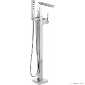 Delta Trillian Lumicoat Chrome Floor Mount Tub Filler Trim T4743-PR-FL