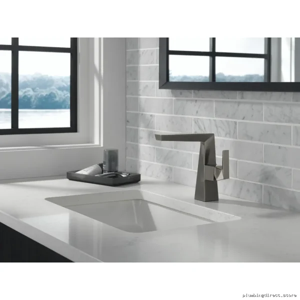 Delta Trillian Single Hole Bathroom Faucet - Matte Black Stainless Steel - Image 2