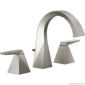 Trillian Modern Wide-Area Bathroom Faucet - Stainless Steel 35546-SSMPU-DST Delta Spout