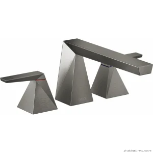 Delta Trillian 3-Hole Roman Tub Faucet Trim in Lumicoat Black Stainless Finish