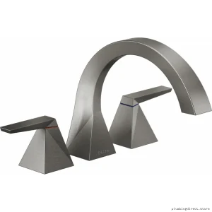 Delta Trillian Roman Tub Faucet Trim - 3-Hole, Lumicoat Black Stainless Finish
